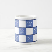 Ruderohr inspirierend blaue Quadrate Zweifarbige Tasse (Mittel)