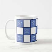 Ruderohr inspirierend blaue Quadrate Zweifarbige Tasse (Links)