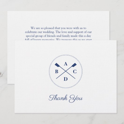 Ruderohren-Initialen Dankeskarte (Vorne/Hinten)