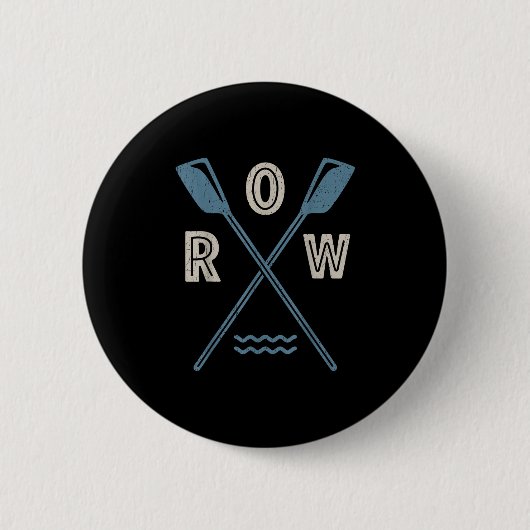 Ruderreihe Crew Steuermann Ruderer Retro Boot Padd Button (Vorderseite)