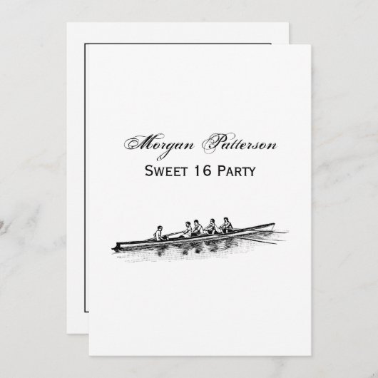 Ruderrowers Crew Team Wassersport Einladung (Vorne/Hinten)