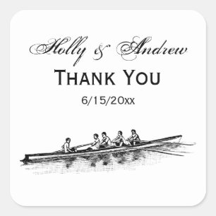 Ruderrowers Crew Team Wassersport Quadratischer Aufkleber