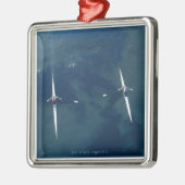 Rudersport-Team Silbernes Ornament (Links)