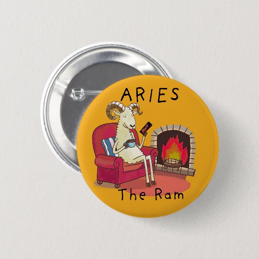 Rudert die Sternkonstellation Ram zodiac Button (Vorne & Hinten)