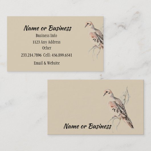 Rudertaube/ Turteltaube Karte zum Anpassen (Vorne/Hinten)