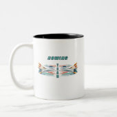 Ruderteam 3 - Ein rotierendes Design Zweifarbige Tasse (Links)