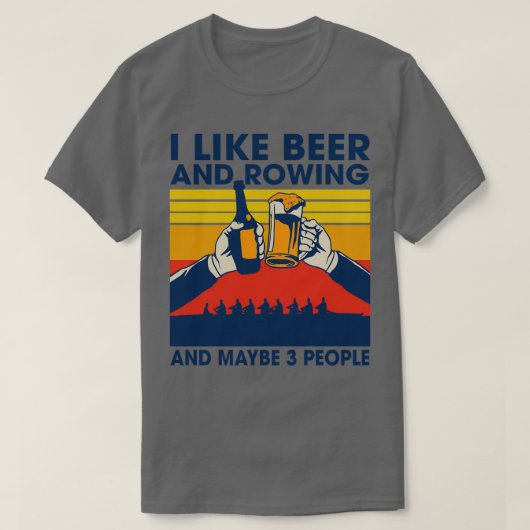 Ruderteam Ich mag Bier und Rowing 8 Personen Rower T-Shirt (Design vorne)