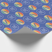 Ruderteam Name Age Retro Sunset Geburtstag Geschenkpapier (Ecke)