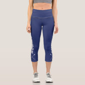 Ruderteam überquert Oars Custom Navy Blue Capri Leggings (Vorderseite)