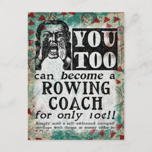 Rudertrainer Postkarte - Lustig Vintage Retro