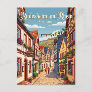 Rüdesheim am Rhein Altstadt Gasse Deutschland Postkarte
