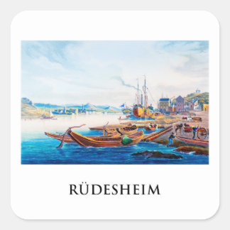 Rüdesheim, Deutschland 01B Quadratischer Aufkleber