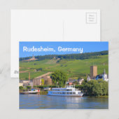 Rudesheim, Deutschland: Kreuzfahrtschiff Postkarte (Vorne/Hinten)