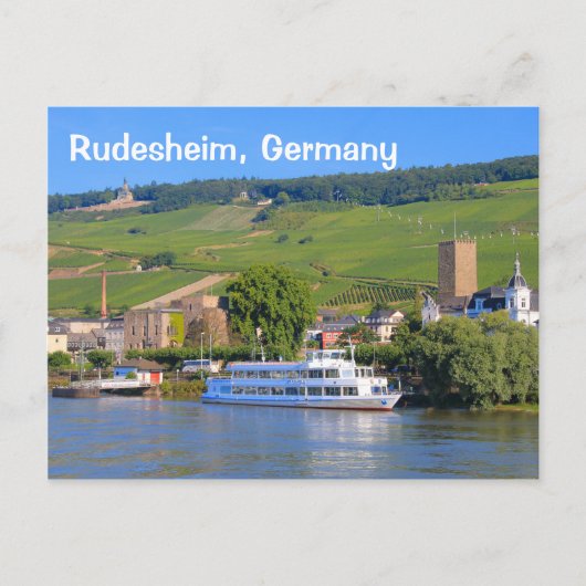 Rudesheim, Deutschland: Kreuzfahrtschiff Postkarte (Vorderseite)