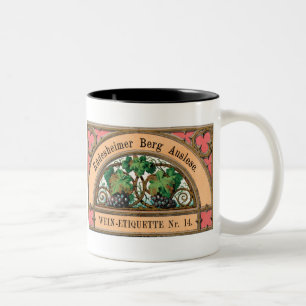 Rudesheimer Berg Auslese Vintage LIquor Label Tass Zweifarbige Tasse