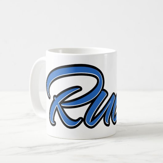 Rudi Vorname Name blue Tasse Kaffeetasse (Vorderseite Links)