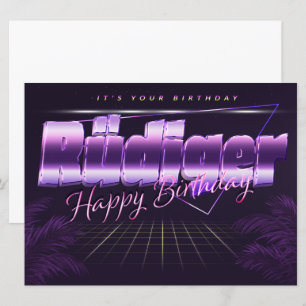 Rüdiger Name Vorname lila retro Karte Geburtstag