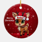 Rudolf Baby Deer, Fawn, Doe, Reindeer🦌 🎄 Keramik Ornament (Hinten)