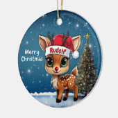 Rudolf Baby Deer, Fawn, Doe, Reindeer🦌 🎄 Keramik Ornament (Links)