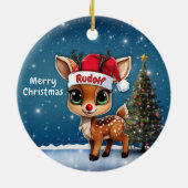 Rudolf Baby Deer, Fawn, Doe, Reindeer🦌 🎄 Keramik Ornament (Hinten)