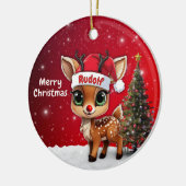 Rudolf Baby Deer, Fawn, Doe, Reindeer🦌 🎄 Keramik Ornament (Links)