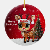 Rudolf Baby Deer, Fawn, Doe, Reindeer🦌 🎄 Keramik Ornament (Hinten)