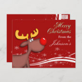 Rudolf Christmas Grußkarte Feiertagspostkarte (Vorne/Hinten)