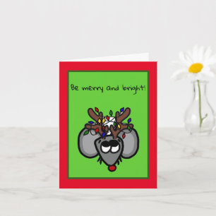 Rudolf-das-Rotnasen-Hirsch-Maus-Weihnachtskarte Karte