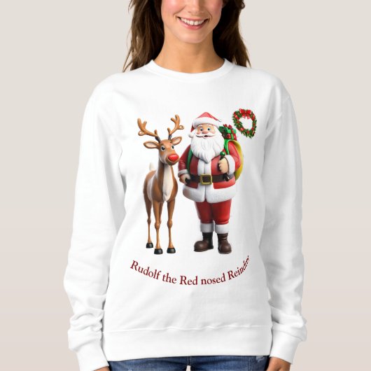 Rudolf der Rotnasen-Rentiere Sweatshirt (Vorderseite)