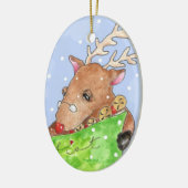 Rudolf mit Liste Keramik Ornament (Links)