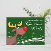 Rudolf Reindeer Company Christmas Party Einladung (Stehend Vorderseite)