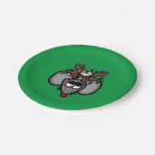 Rudolf Reindeer Mouse Paper Plate (grün) Pappteller (Schrägansicht)