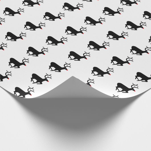 Rudolf - Schwarz Geschenkpapier (Ecke)