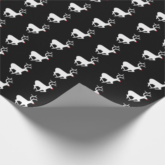 Rudolf - Schwarz Geschenkpapier (Ecke)