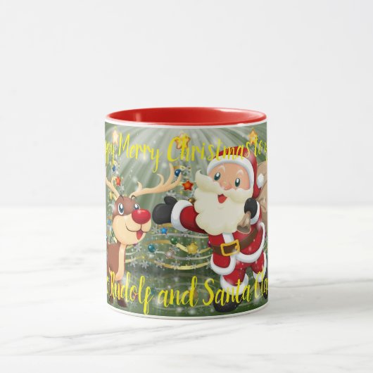 Rudolf und der Weihnachtsmann Tasse (Zentrum)