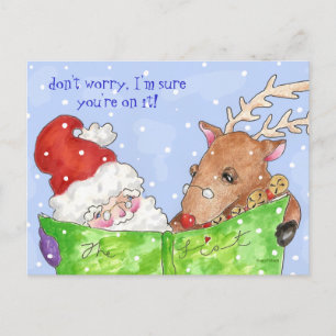 Rudolf und Santa mit Postkarte