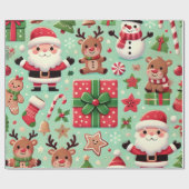 Rudolf und Santa Wrapping Paper Geschenkpapier (Flach)