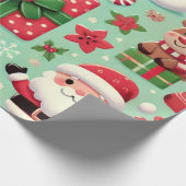 Rudolf und Santa Wrapping Paper Geschenkpapier (Ecke)