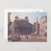 Rudolf von Alt - Das Pantheon und die Piazza della Postkarte (Vorne/Hinten)