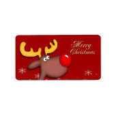 Rudolf Weihnachtsgeschenk-Tag Adressaufkleber (Vorne)