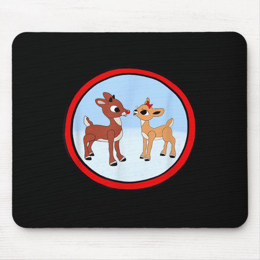 Rudolph And Clarice Christmas Kids Girls Tee Reind Mousepad (Vorne)