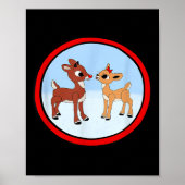 Rudolph And Clarice Christmas Kids Girls Tee Reind Poster (Vorne)