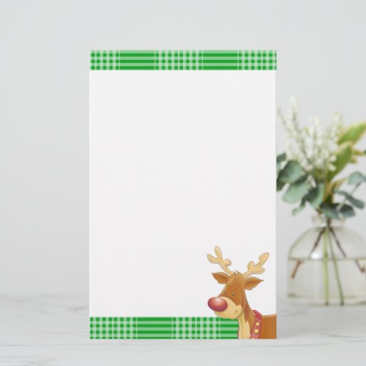 Rudolph and Green Plaid Briefpapier (Stehend Vorderseite)