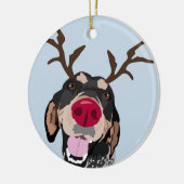 Rudolph Bluetick Coonhound-Verzierung Keramikornament (Links)