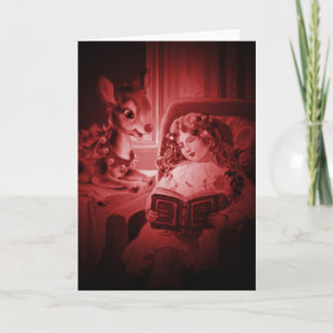 Rudolph Book Light Christmas Card Feiertagskarte