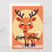 Rudolph Christmas Flat Holiday Card Feiertagskarte (Vorne/Hinten)