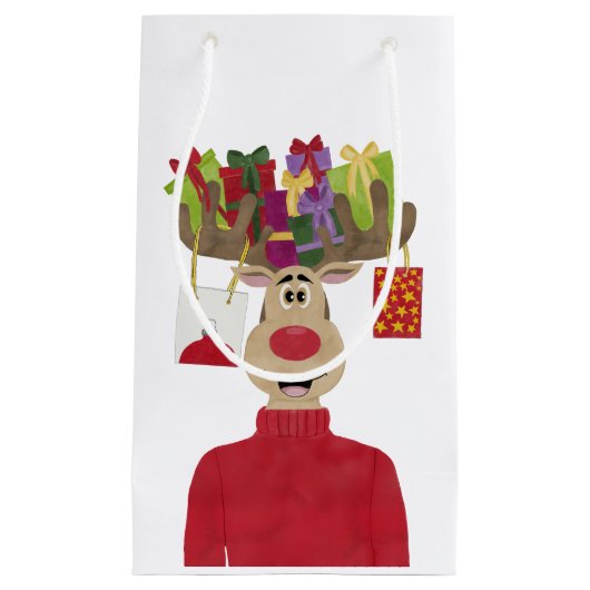 Rudolph Christmas Gifts Reindeer Kleine Geschenktüte (Vorderseite)