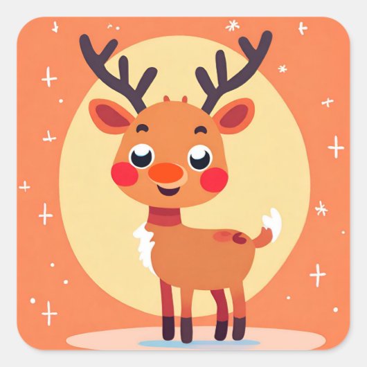 Rudolph Christmas Holiday Party Sticker (Vorderseite)