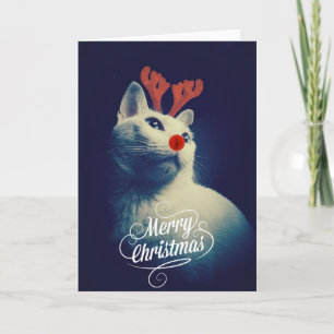 Rudolph Christmas Kitty Card Feiertagskarte