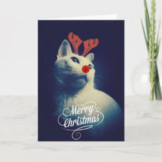 Rudolph Christmas Kitty Card Feiertagskarte